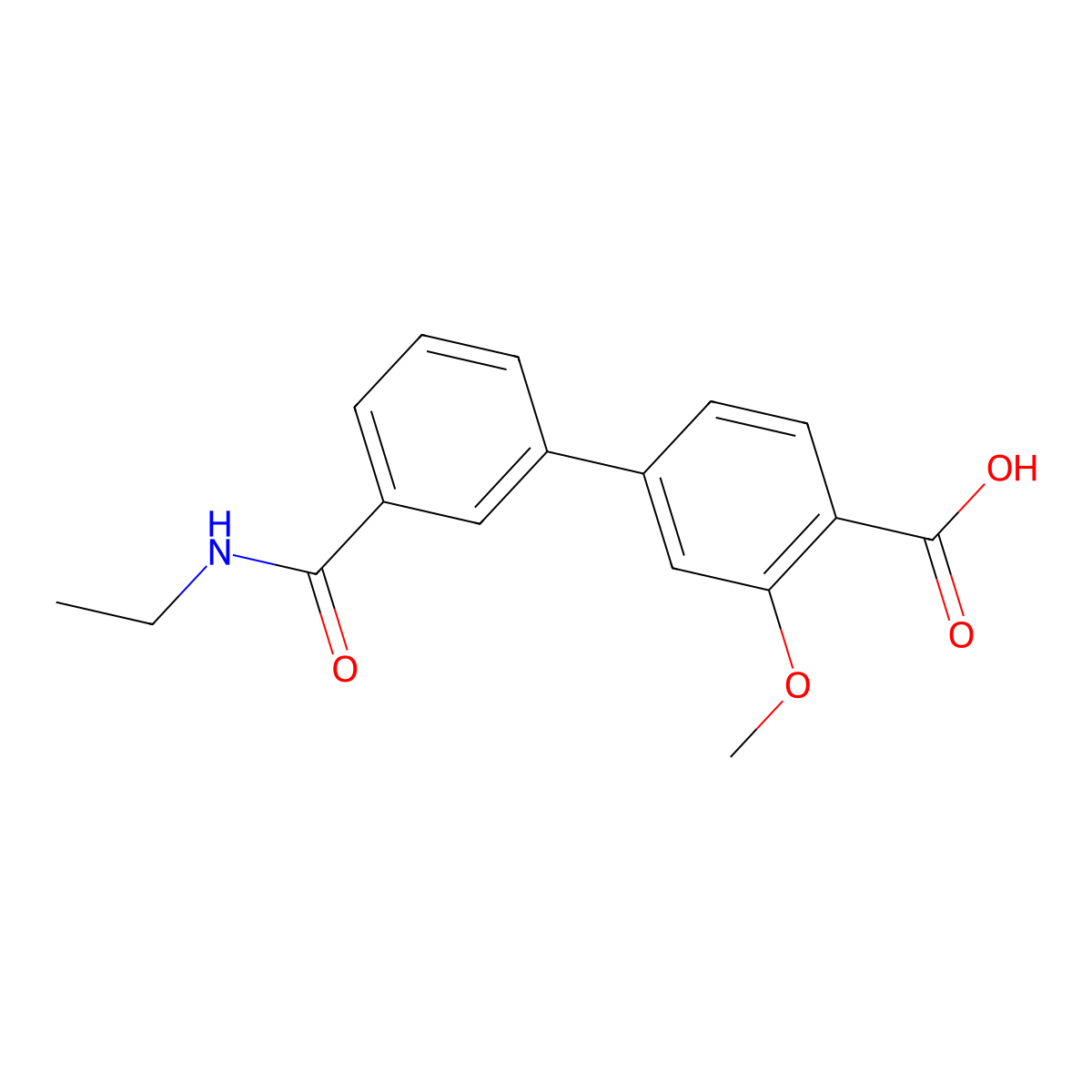 4-[3-(N-Ethylaminocarbonyl)phenyl]-2-methoxybenzoic acid molecular structure, CAS 1261985-68-5