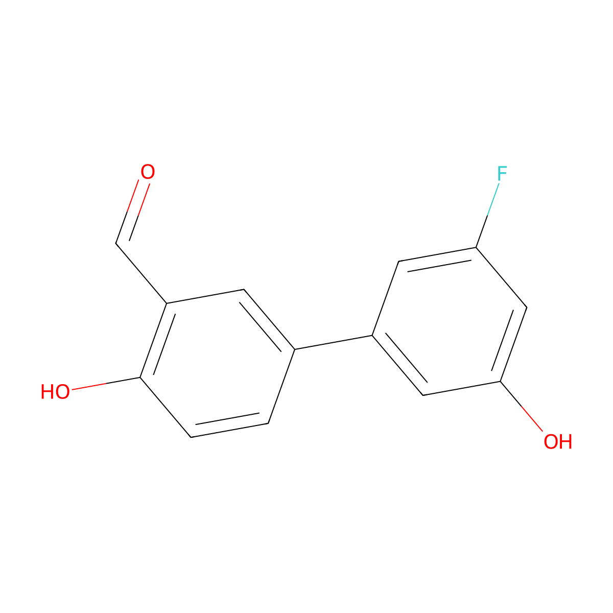 4-(3-Fluoro-5-hydroxyphenyl)-2-formylphenol molecular structure, CAS 1261985-69-6