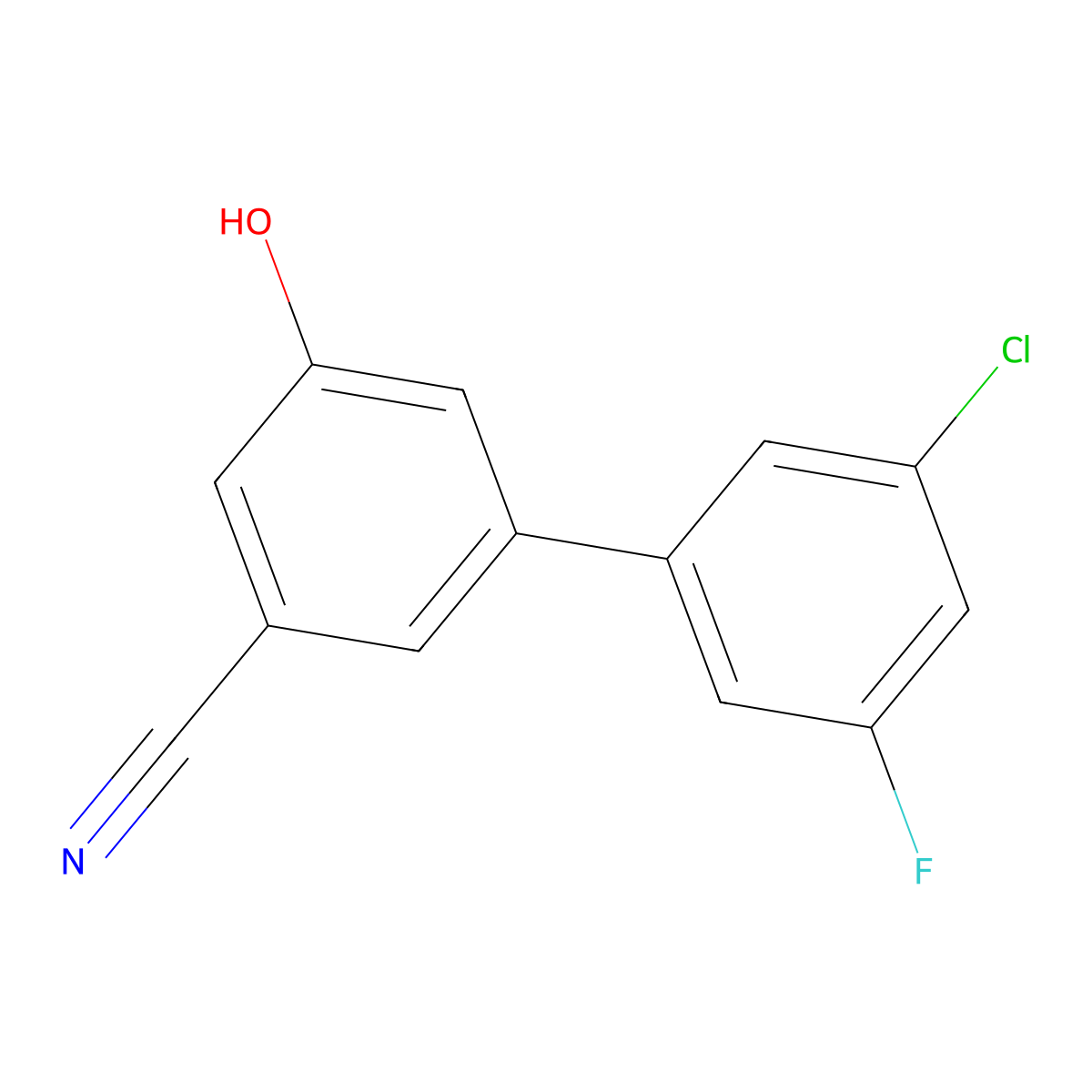 5-(3-Chloro-5-fluorophenyl)-3-cyanophenol molecular structure, CAS 1261985-76-5