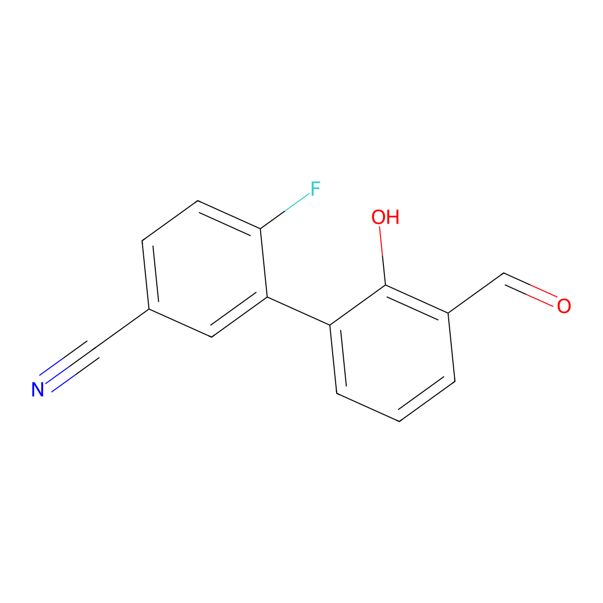 6-(5-Cyano-2-fluorophenyl)-2-formylphenol molecular structure, CAS 1261985-79-8