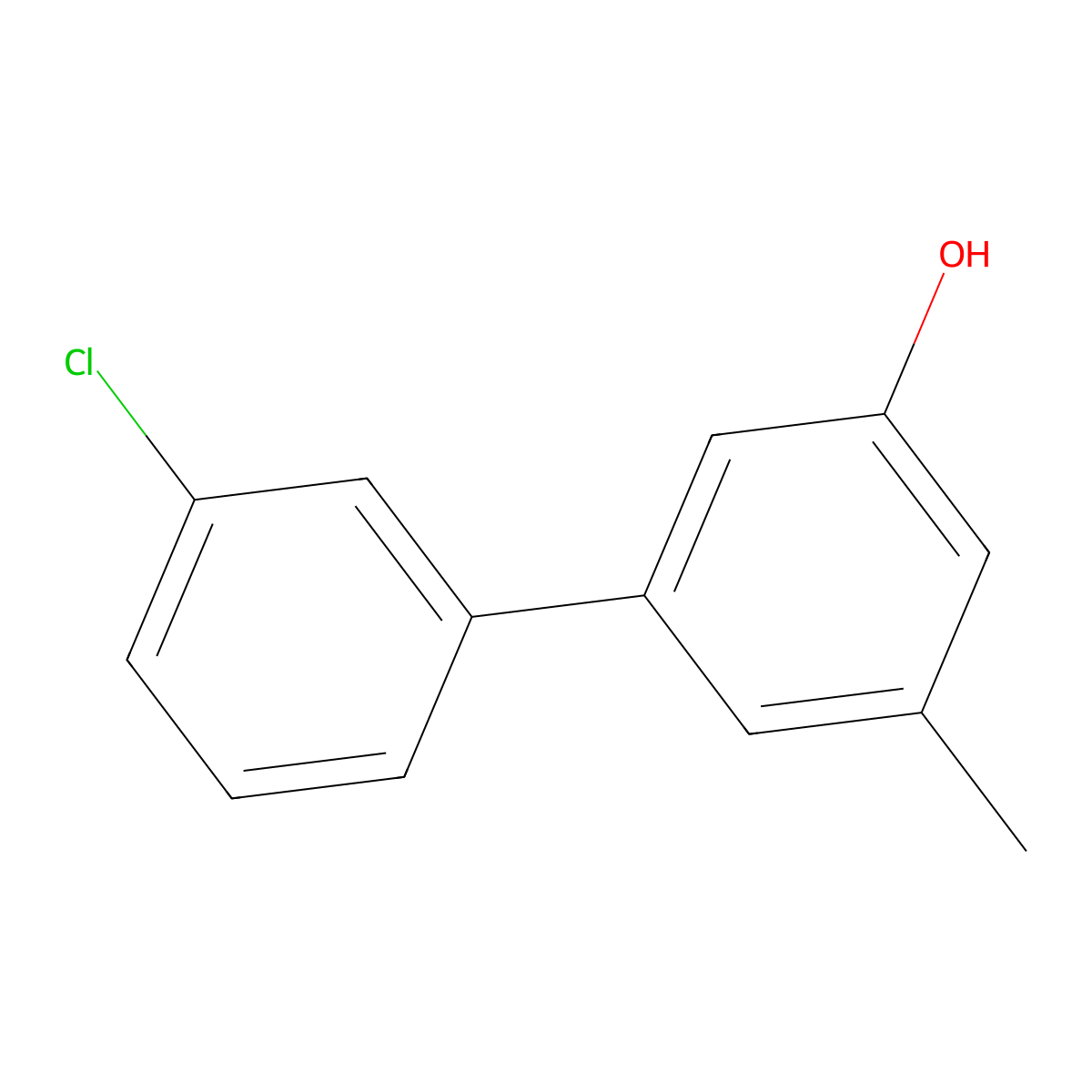 5-(3-Chlorophenyl)-3-methylphenol molecular structure, CAS 1261985-82-3
