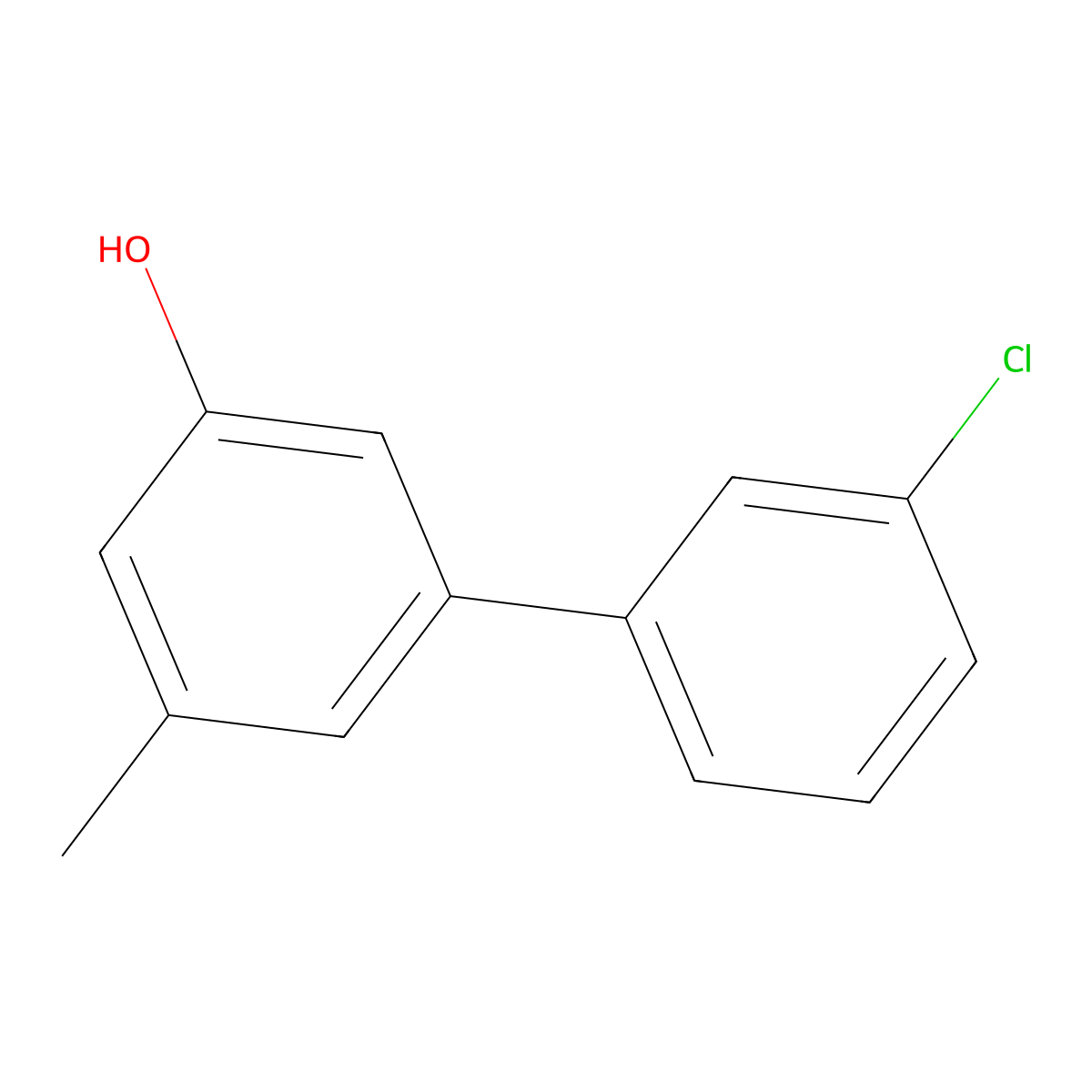 5-(3-Chlorophenyl)-3-methylphenol molecular structure, CAS 1261985-82-3