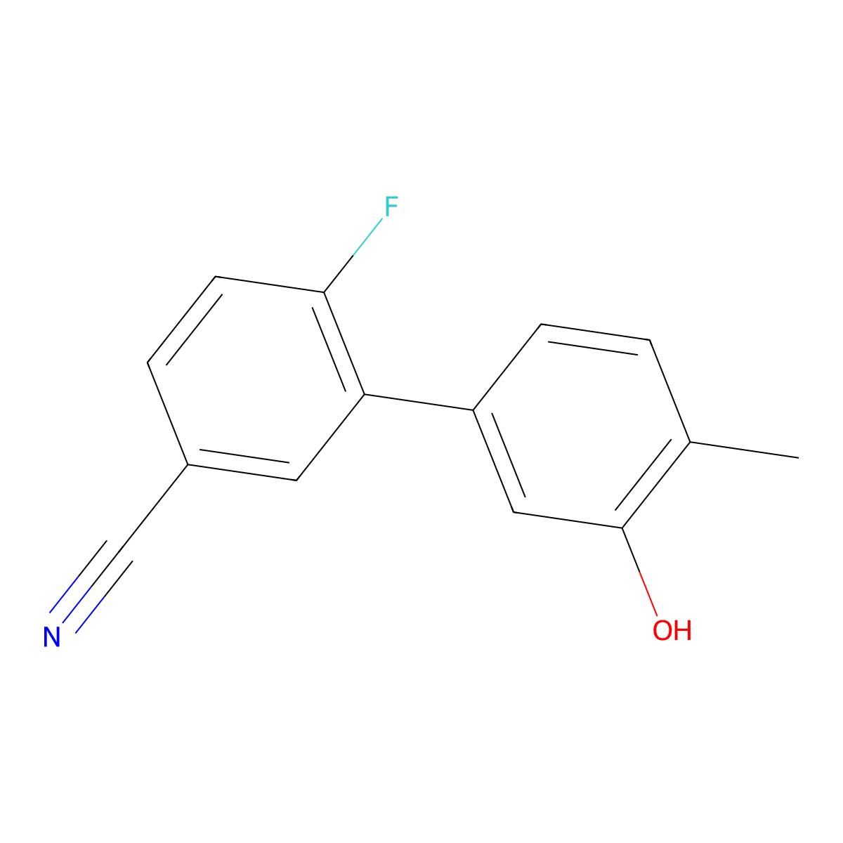 5-(5-Cyano-2-fluorophenyl)-2-methylphenol molecular structure, CAS 1261985-88-9