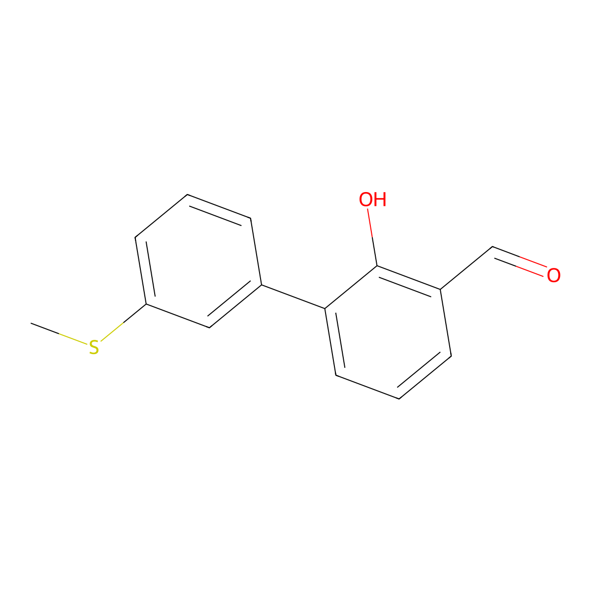 2-Formyl-6-(3-methylthiophenyl)phenol molecular structure, CAS 1261985-89-0