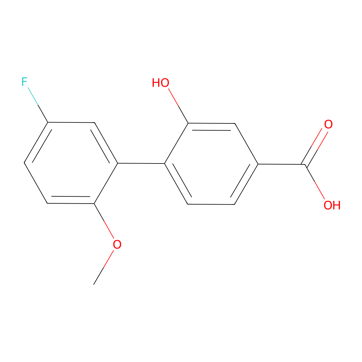 4-(5-Fluoro-2-methoxyphenyl)-3-hydroxybenzoic acid molecular structure, CAS 1261985-90-3