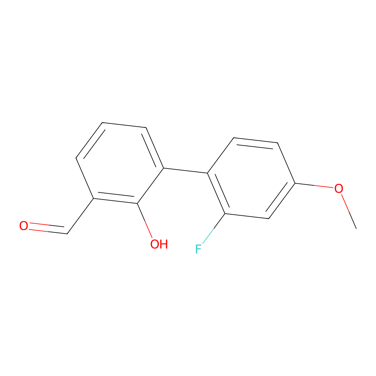 6-(2-Fluoro-4-methoxyphenyl)-2-formylphenol molecular structure, CAS 1261985-96-9