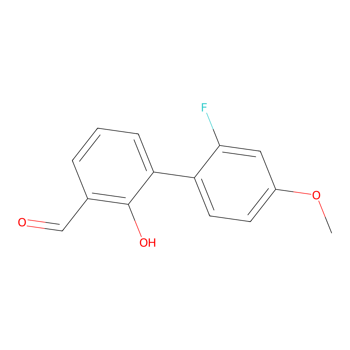 6-(2-Fluoro-4-methoxyphenyl)-2-formylphenol molecular structure, CAS 1261985-96-9