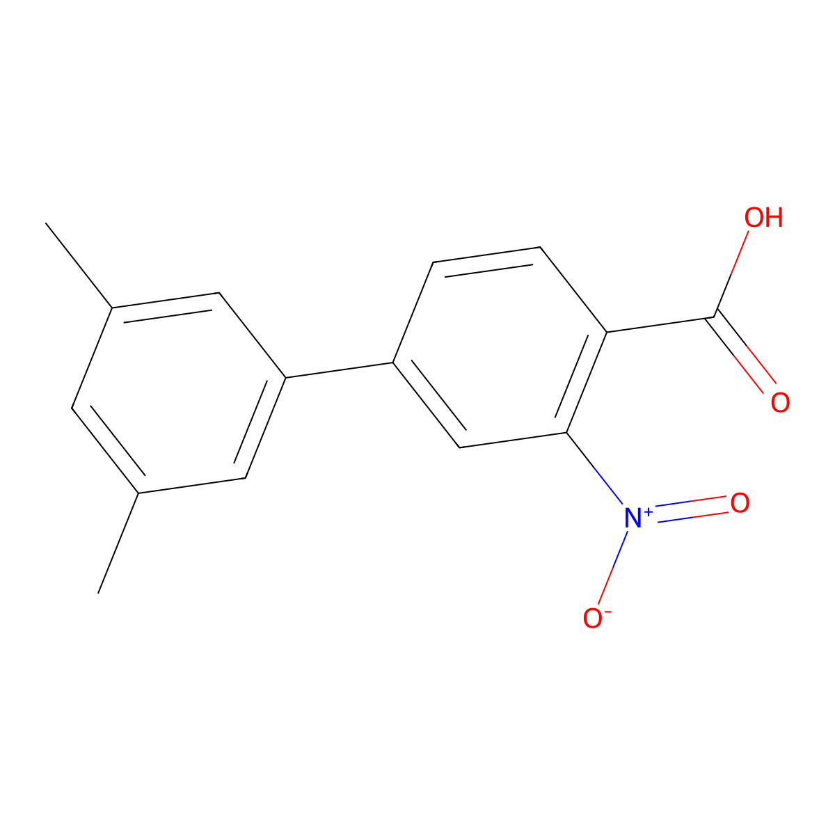 4-(3,5-Dimethylphenyl)-2-nitrobenzoic acid molecular structure, CAS 1261985-98-1