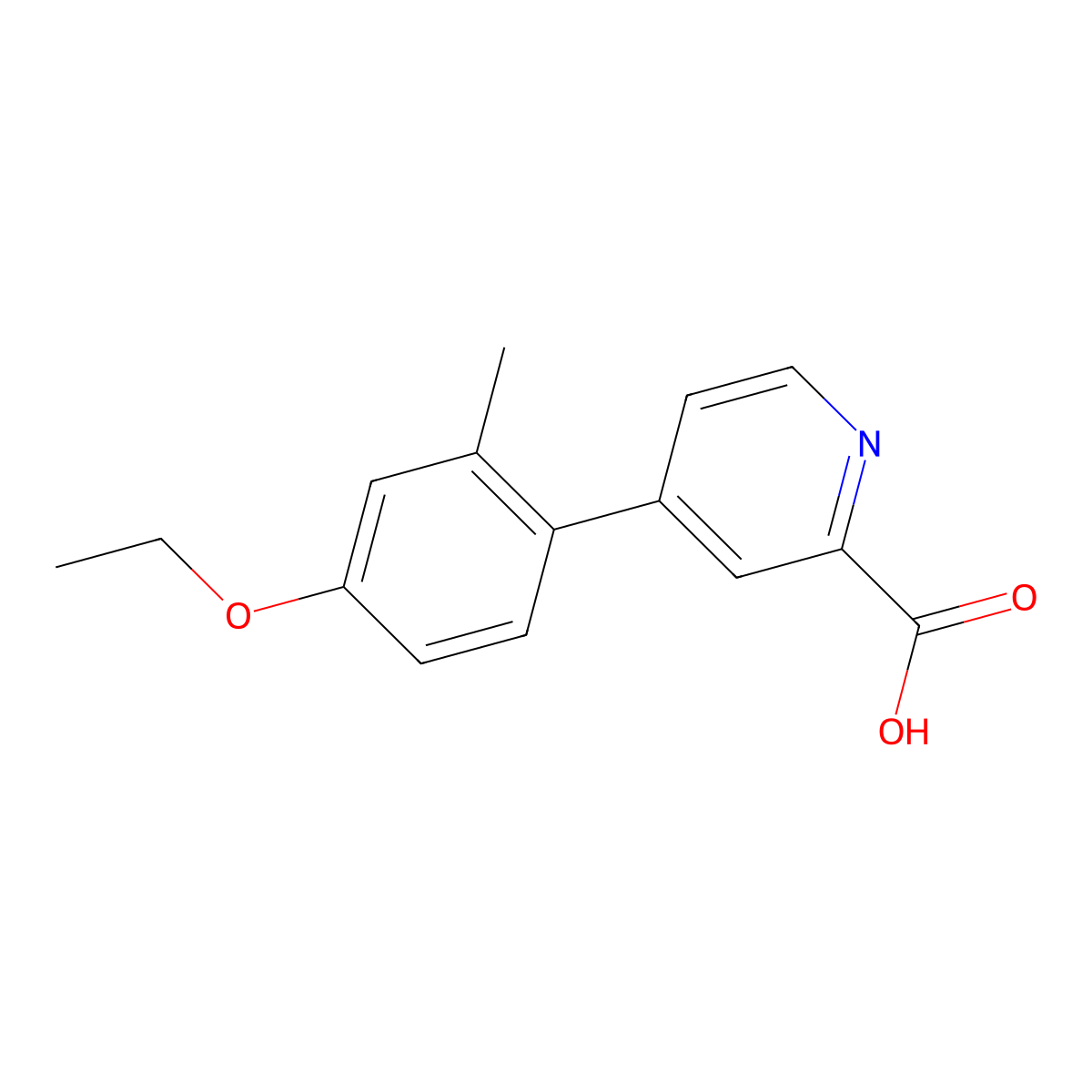 4-(4-Ethoxy-2-methylphenyl)picolinic acid molecular structure, CAS 1261985-99-2