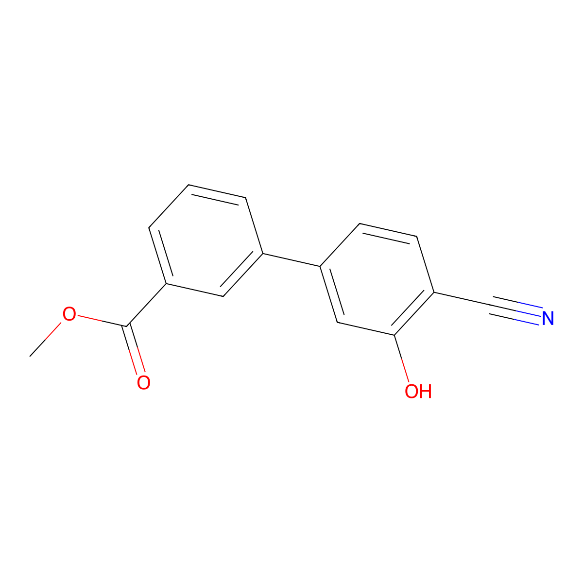 2-Cyano-5-(3-methoxycarbonylphenyl)phenol molecular structure, CAS 1261986-06-4