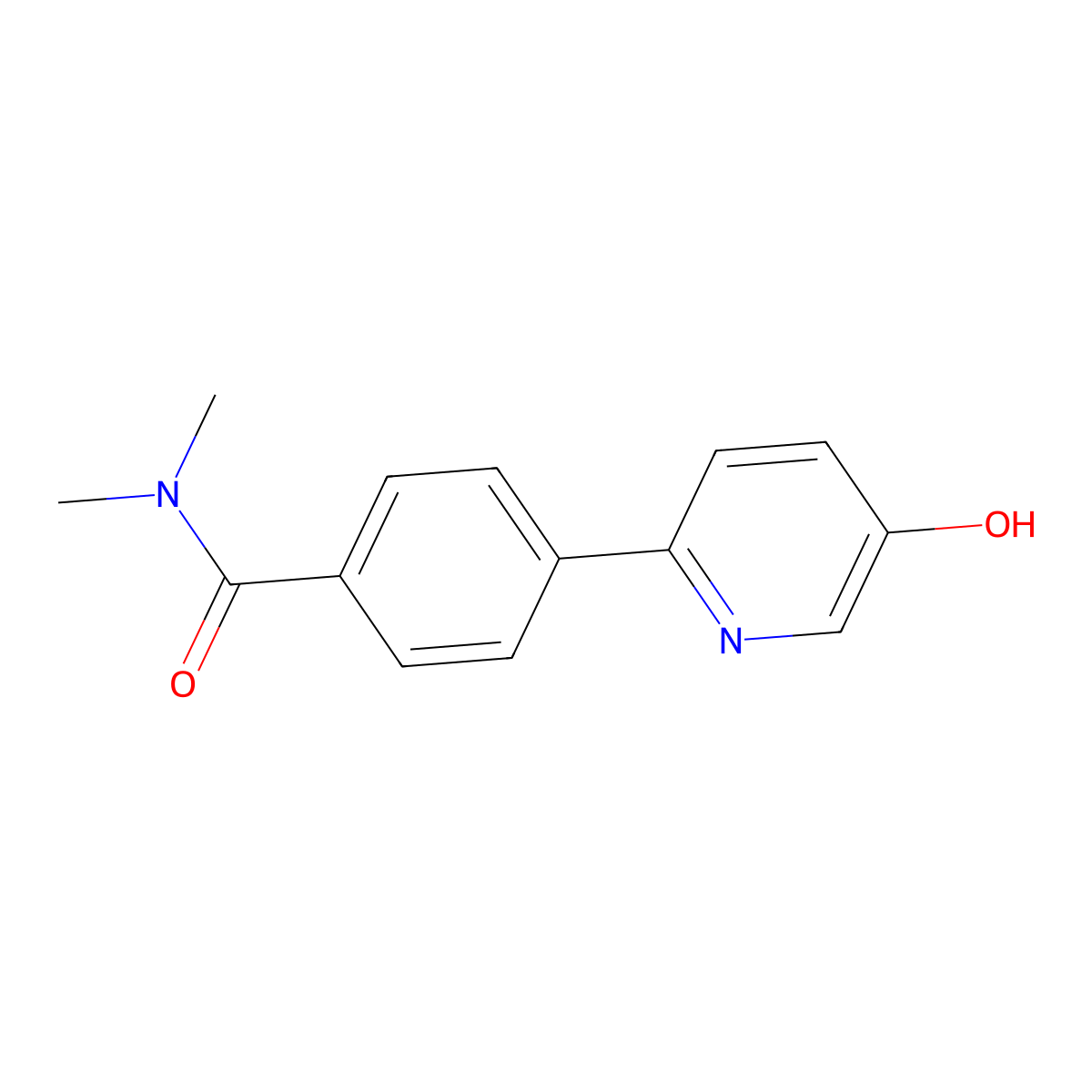 4-(5-hydroxypyridin-2-yl)-N,N-dimethylbenzamide molecular structure, CAS 1261986-10-0