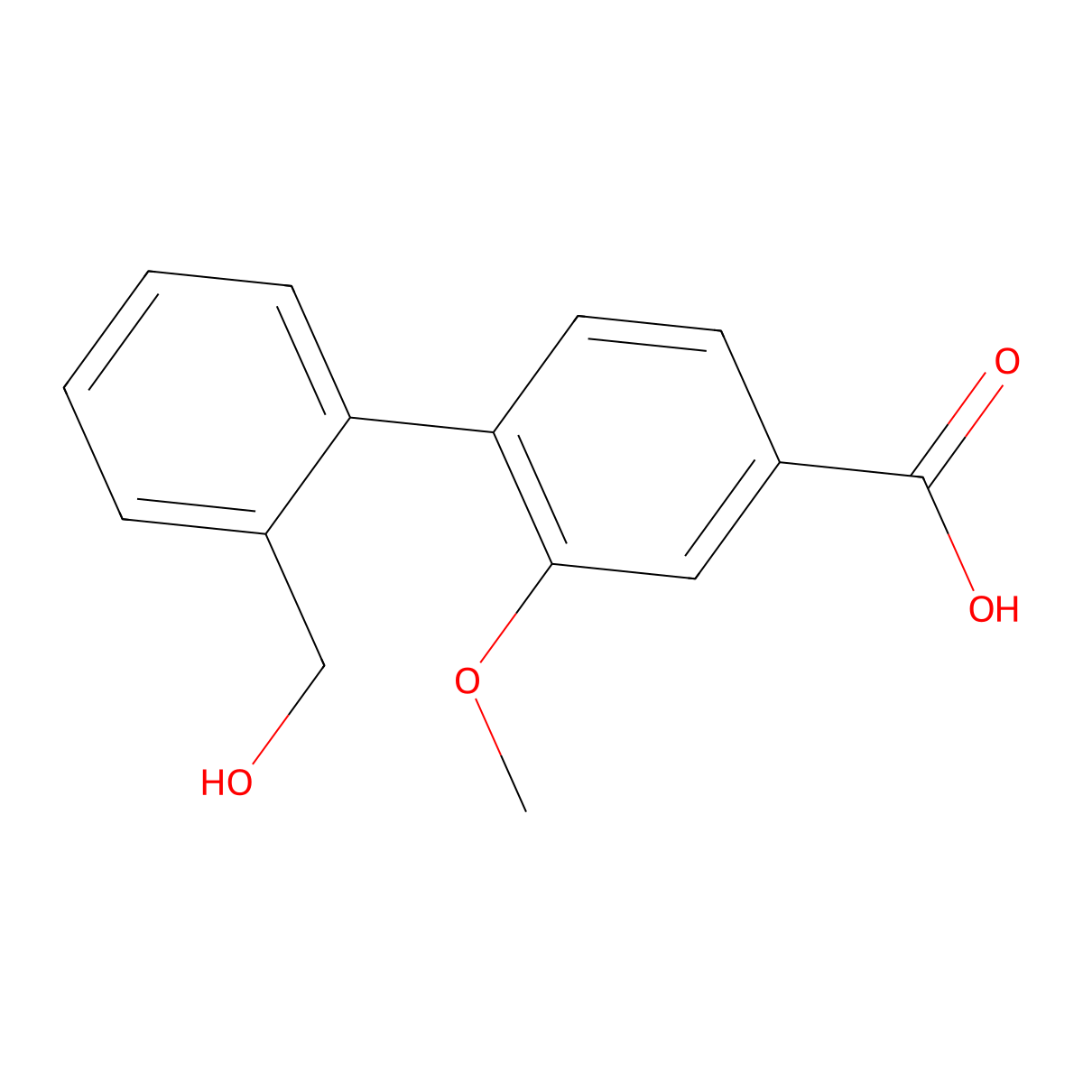 4-(2-Hydroxymethylphenyl)-3-methoxybenzoic acid molecular structure, CAS 1261986-12-2