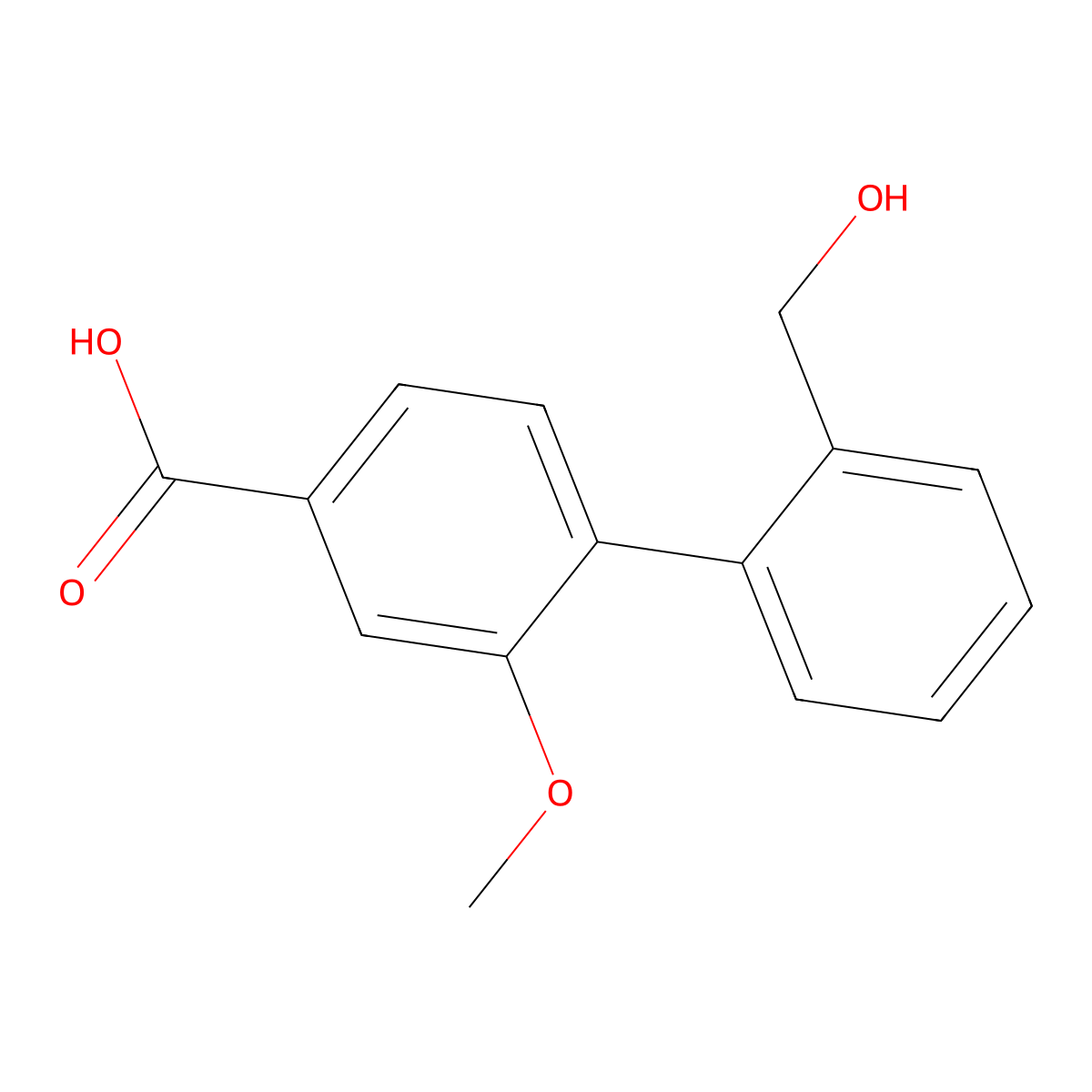 4-(2-Hydroxymethylphenyl)-3-methoxybenzoic acid molecular structure, CAS 1261986-12-2