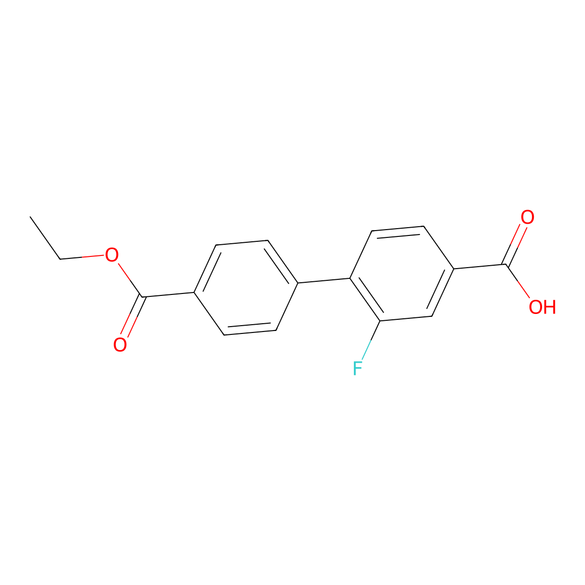 4-(4-Ethoxycarbonylphenyl)-3-fluorobenzoic acid molecular structure, CAS 1261986-13-3