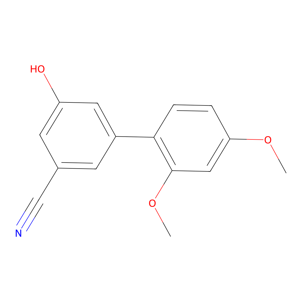 3-Cyano-5-(2,4-dimethoxyphenyl)phenol molecular structure, CAS 1261986-18-8
