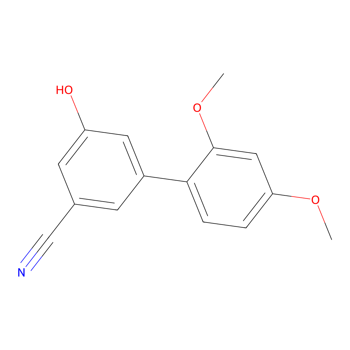 3-Cyano-5-(2,4-dimethoxyphenyl)phenol molecular structure, CAS 1261986-18-8