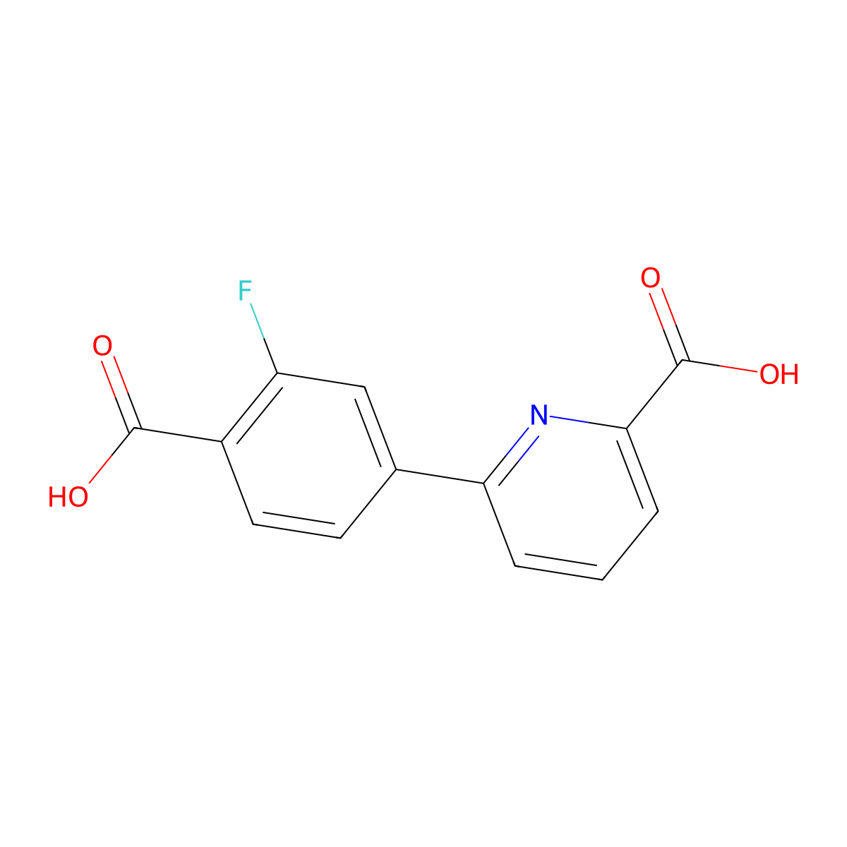 6-(4-Carboxy-3-fluorophenyl)picolinic acid molecular structure, CAS 1261986-21-3