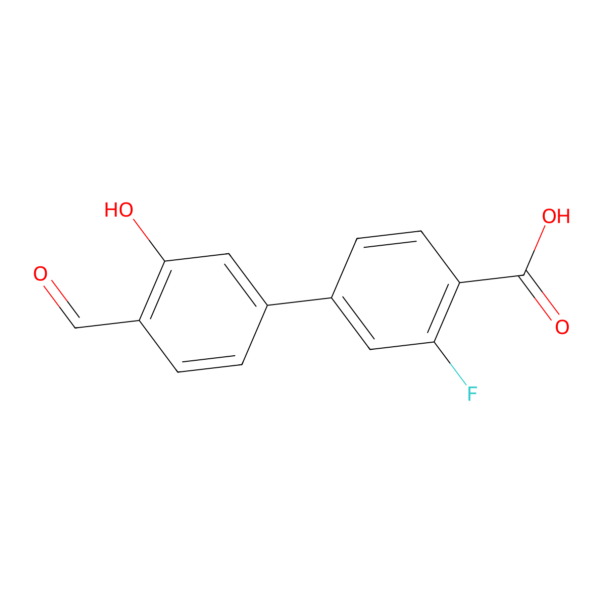 5-(4-Carboxy-3-fluorophenyl)-2-formylphenol molecular structure, CAS 1261986-38-2