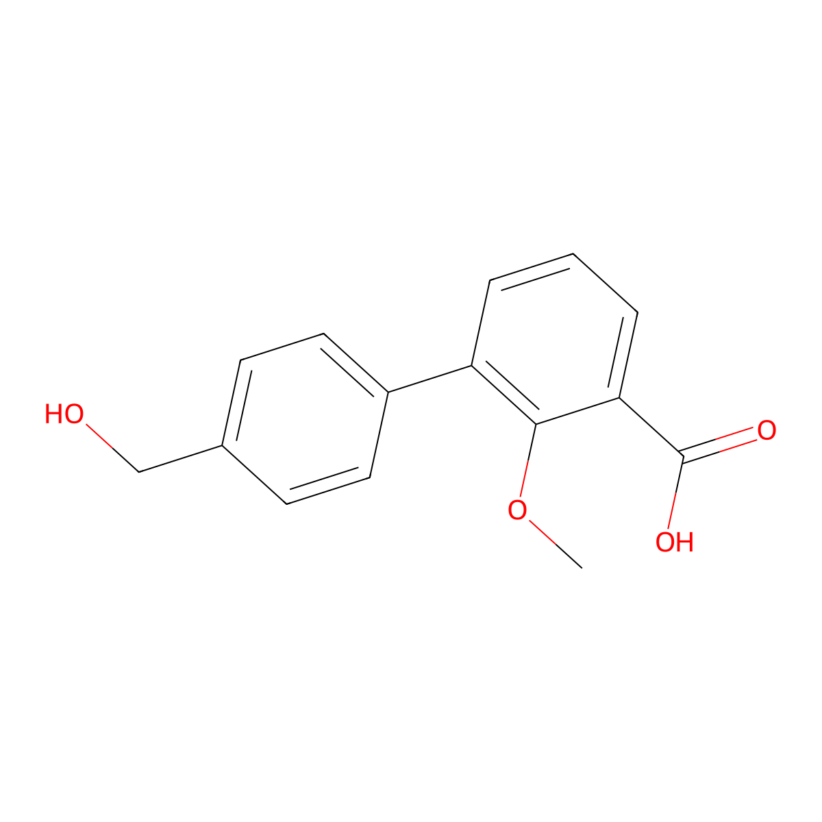 3-(4-Hydroxymethylphenyl)-2-methoxybenzoic acid molecular structure, CAS 1261986-64-4
