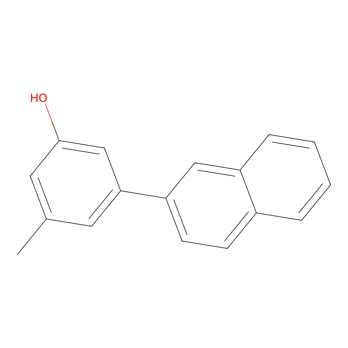 3-Methyl-5-(naphthalen-2-yl)phenol molecular structure, CAS 1261986-66-6