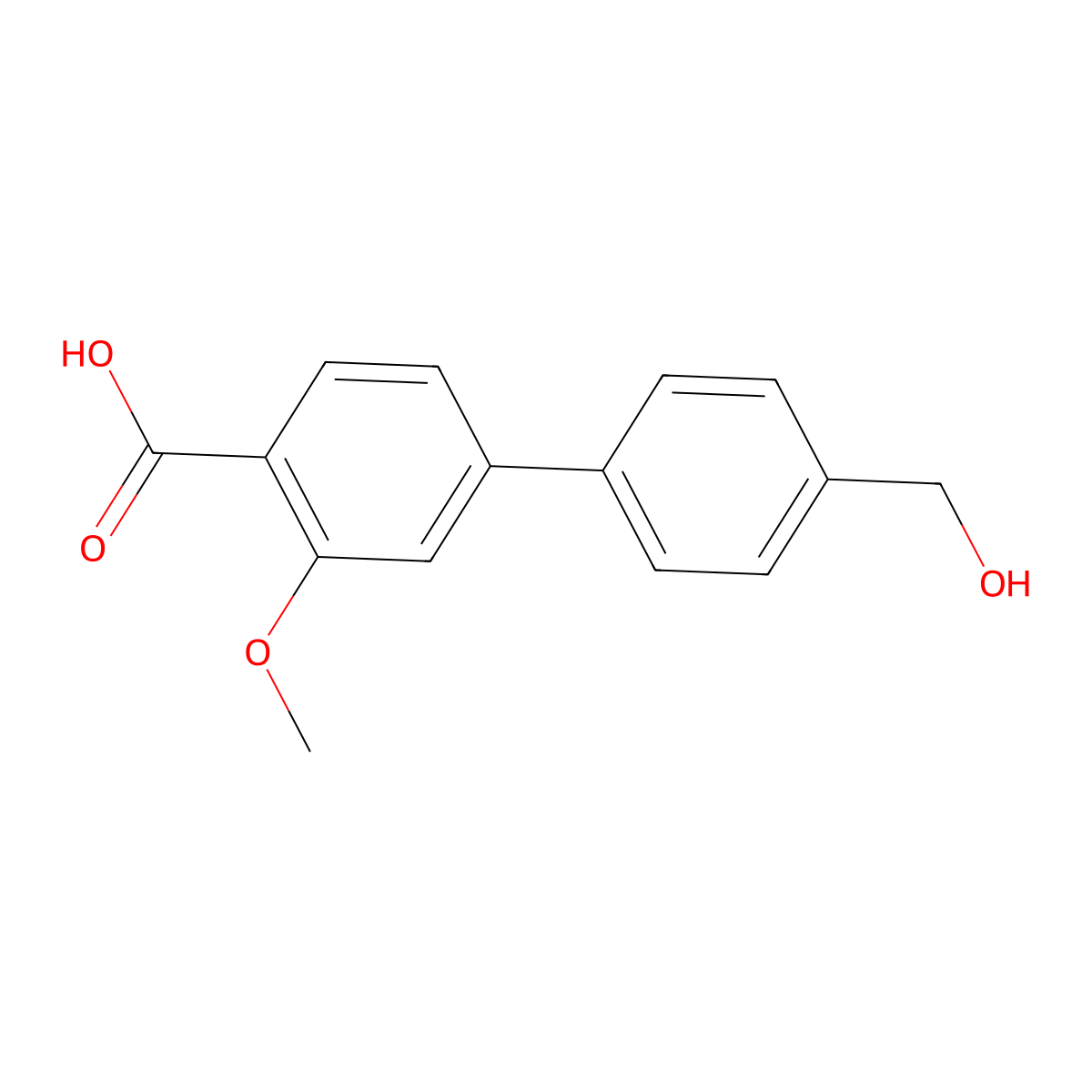 4-(4-Hydroxymethylphenyl)-2-methoxybenzoic acid molecular structure, CAS 1261986-79-1
