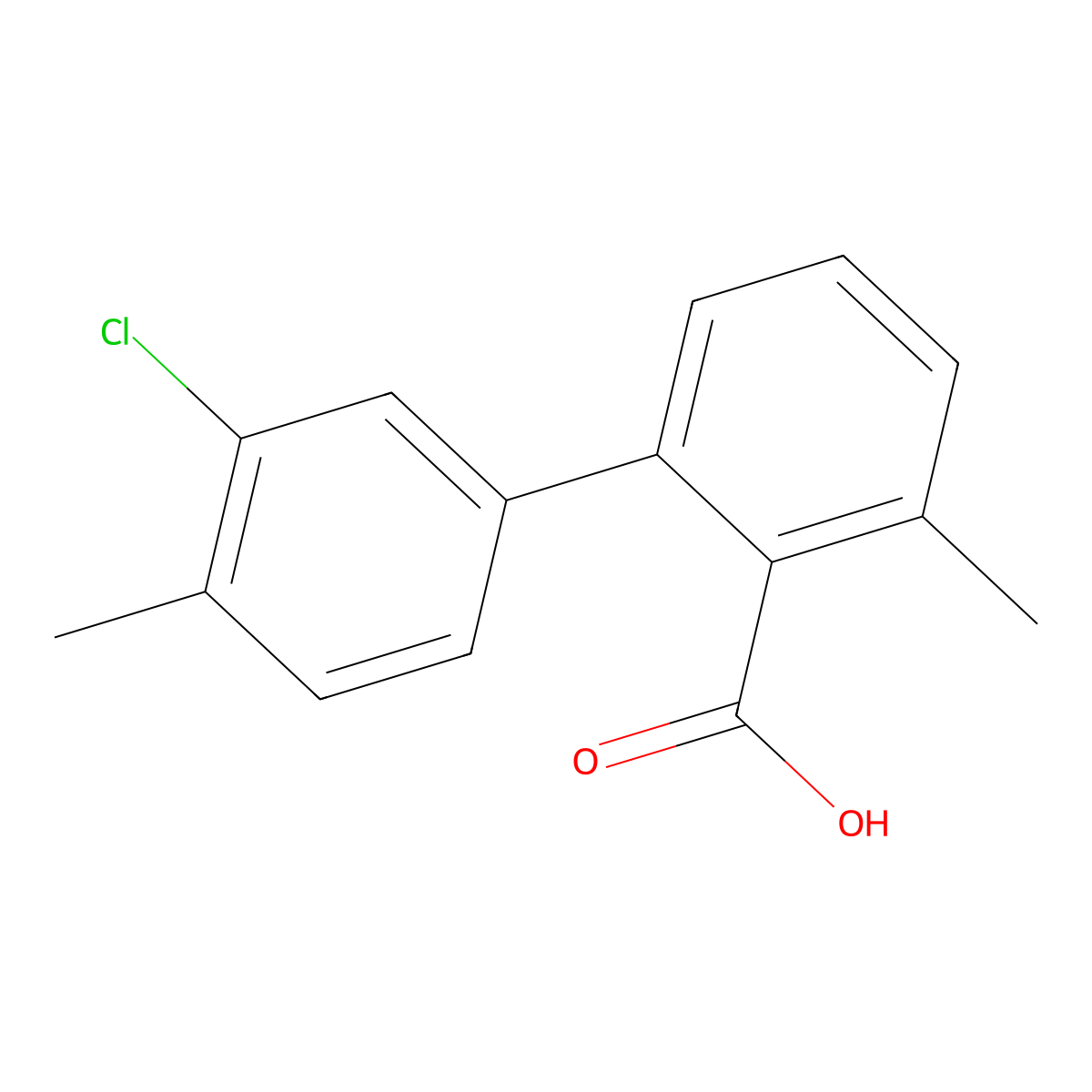 2-(3-Chloro-4-methylphenyl)-6-methylbenzoic acid molecular structure, CAS 1261986-80-4