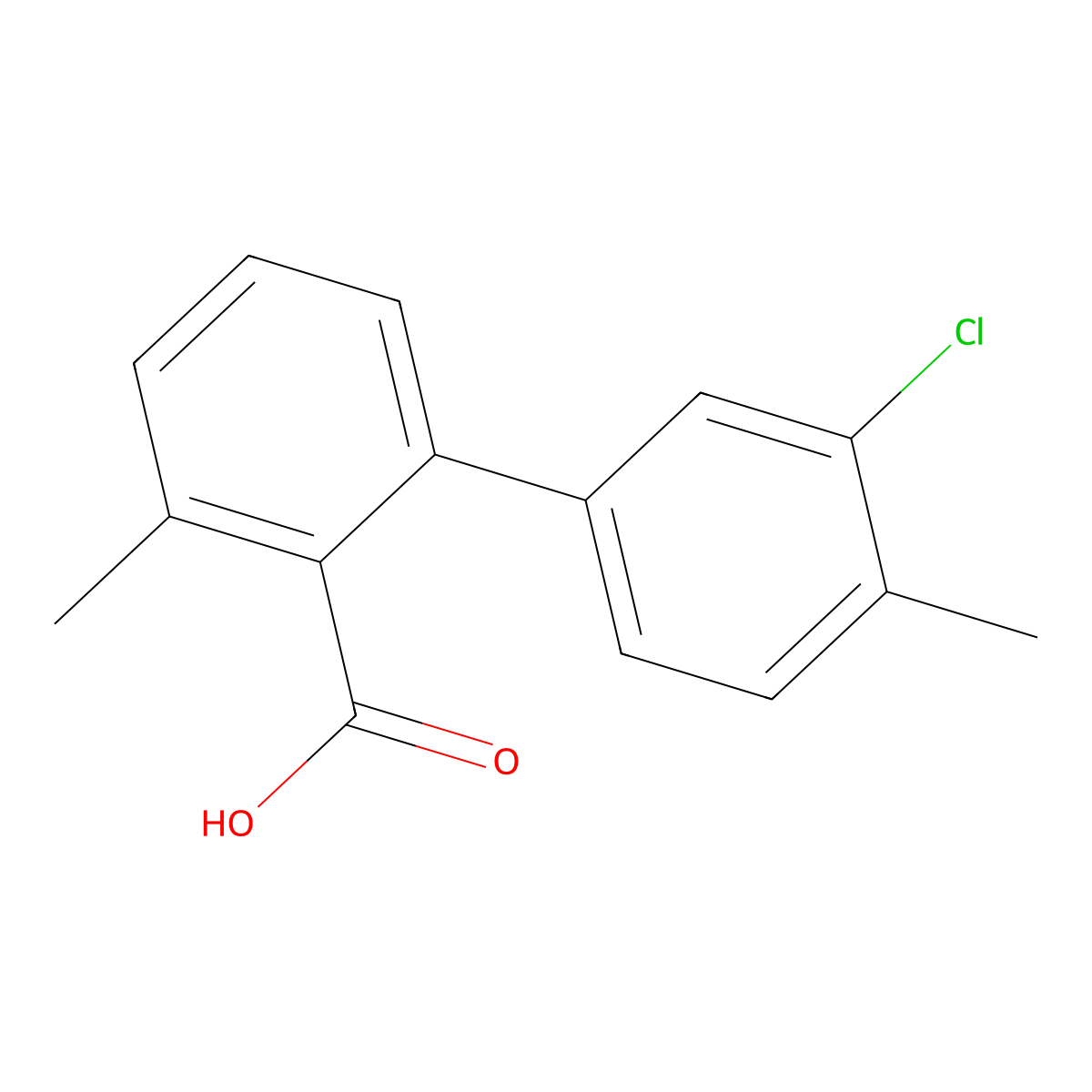 2-(3-Chloro-4-methylphenyl)-6-methylbenzoic acid molecular structure, CAS 1261986-80-4