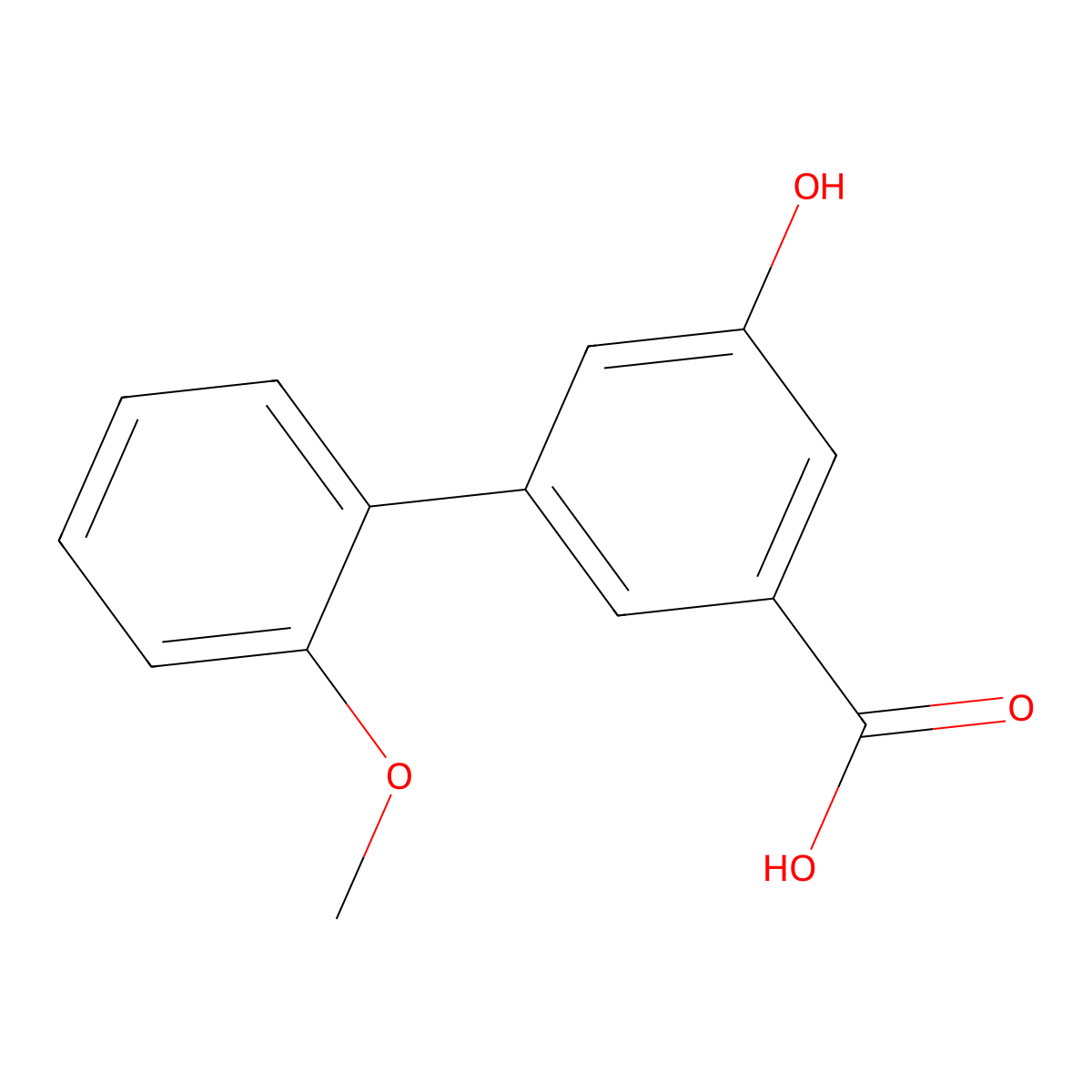 5-Hydroxy-3-(2-methoxyphenyl)benzoic acid molecular structure, CAS 1261986-85-9