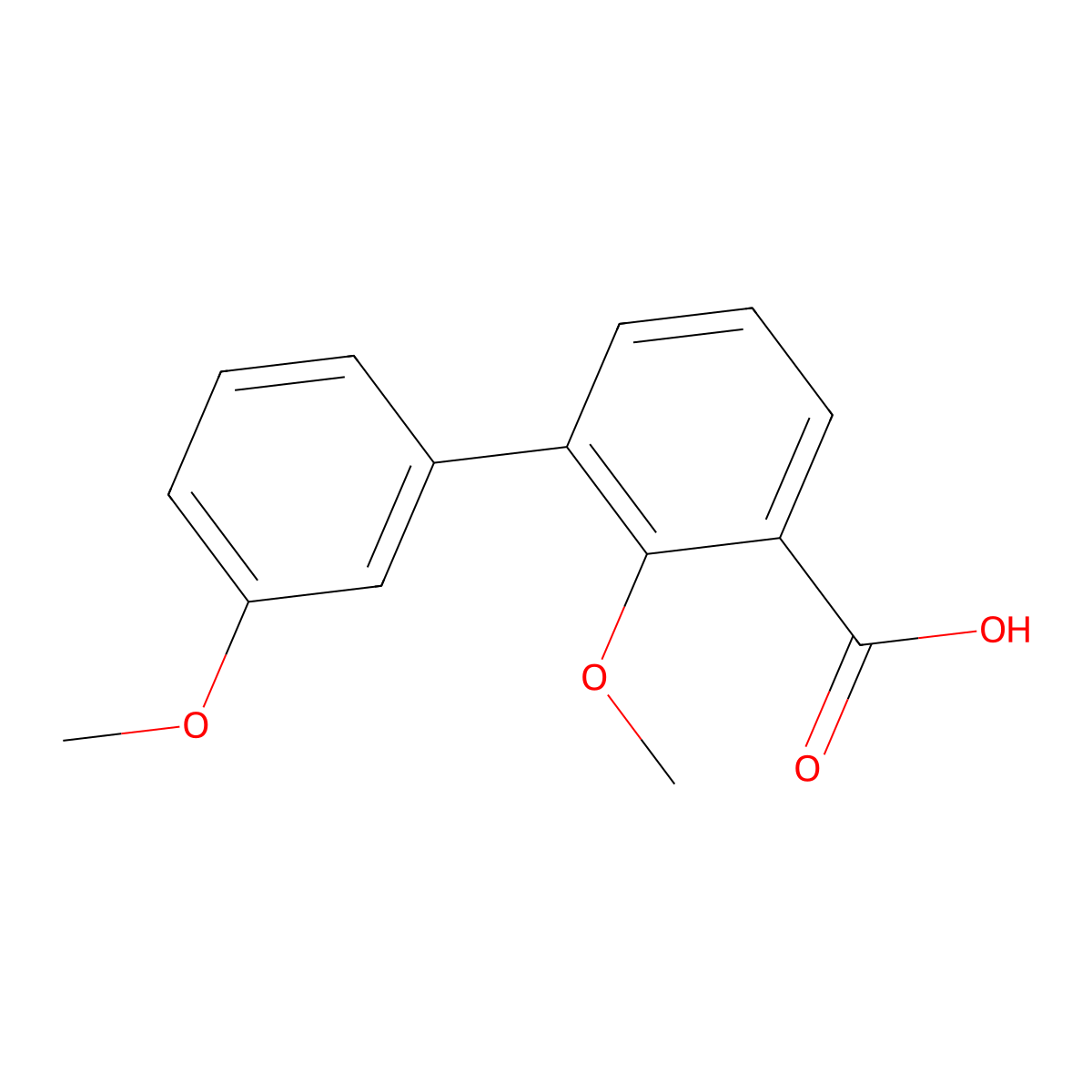 2-Methoxy-3-(3-methoxyphenyl)benzoic acid molecular structure, CAS 1261986-94-0