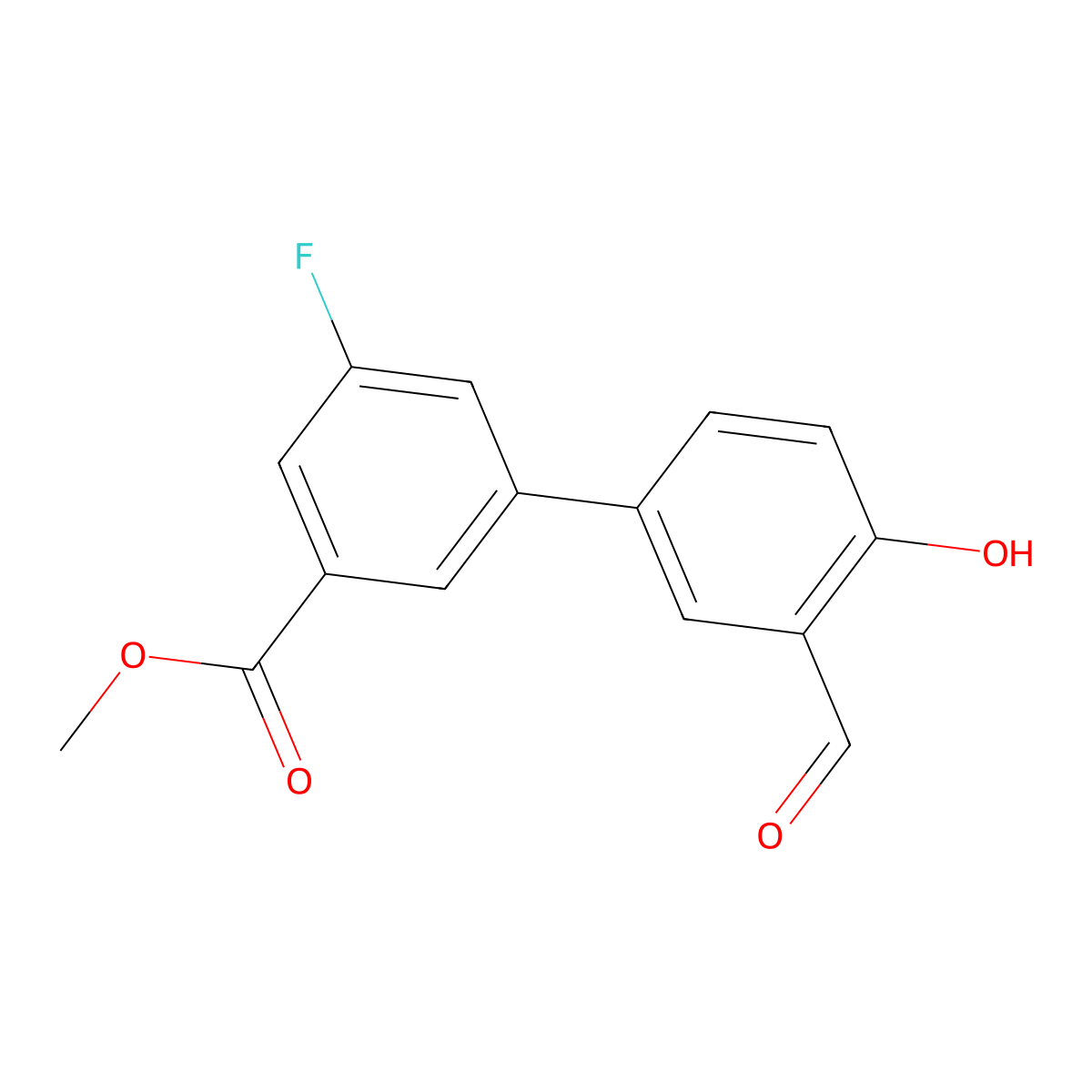 4-(3-Fluoro-5-methoxycarbonylphenyl)-2-formylphenol molecular structure, CAS 1261987-01-2