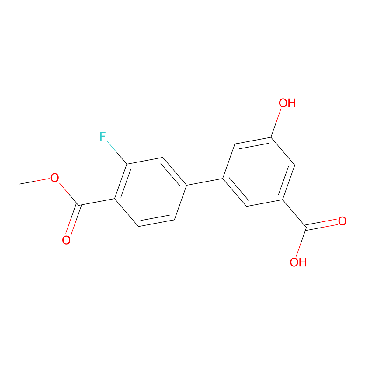 3-(3-Fluoro-4-methoxycarbonylphenyl)-5-hydroxybenzoic acid molecular structure, CAS 1261987-02-3