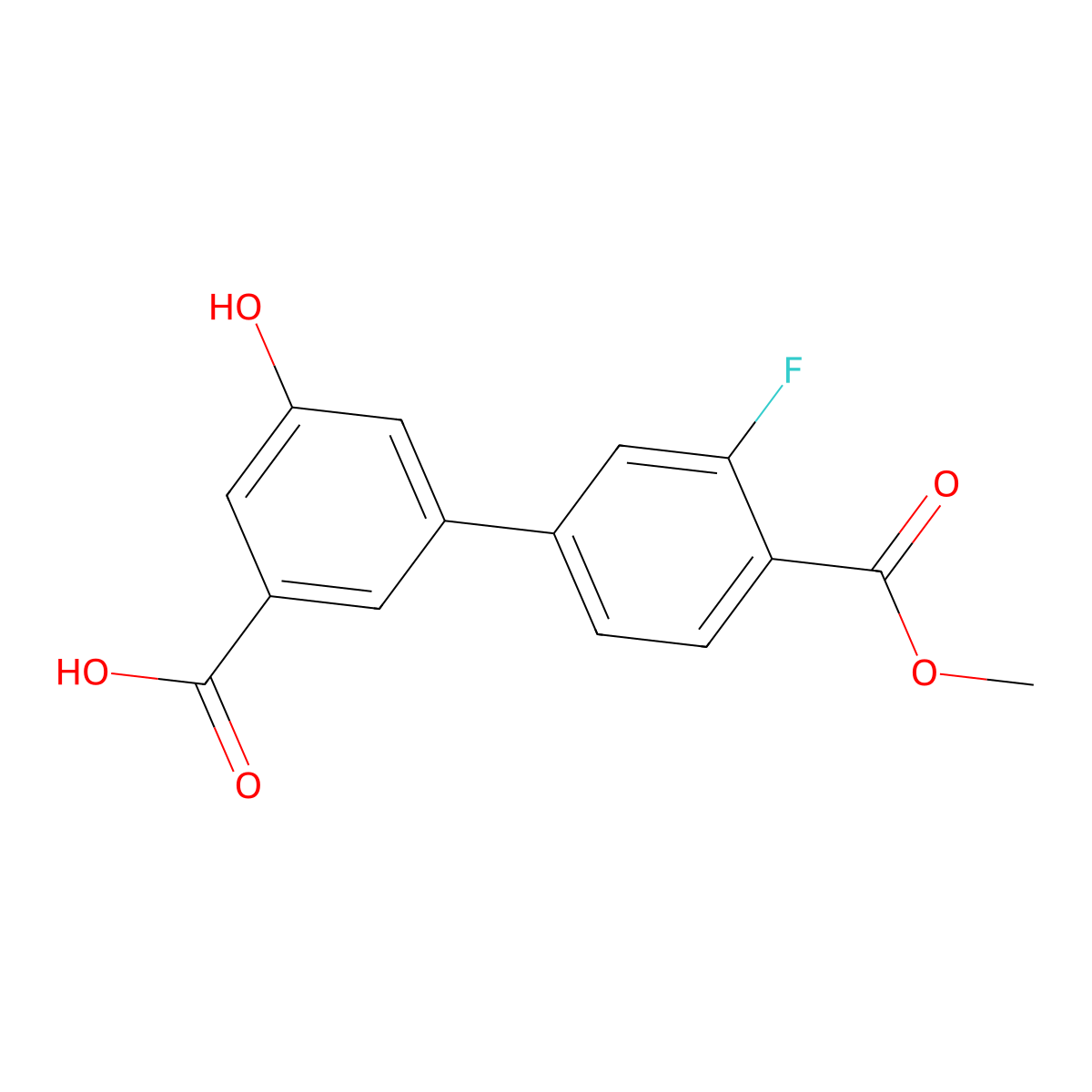3-(3-Fluoro-4-methoxycarbonylphenyl)-5-hydroxybenzoic acid molecular structure, CAS 1261987-02-3
