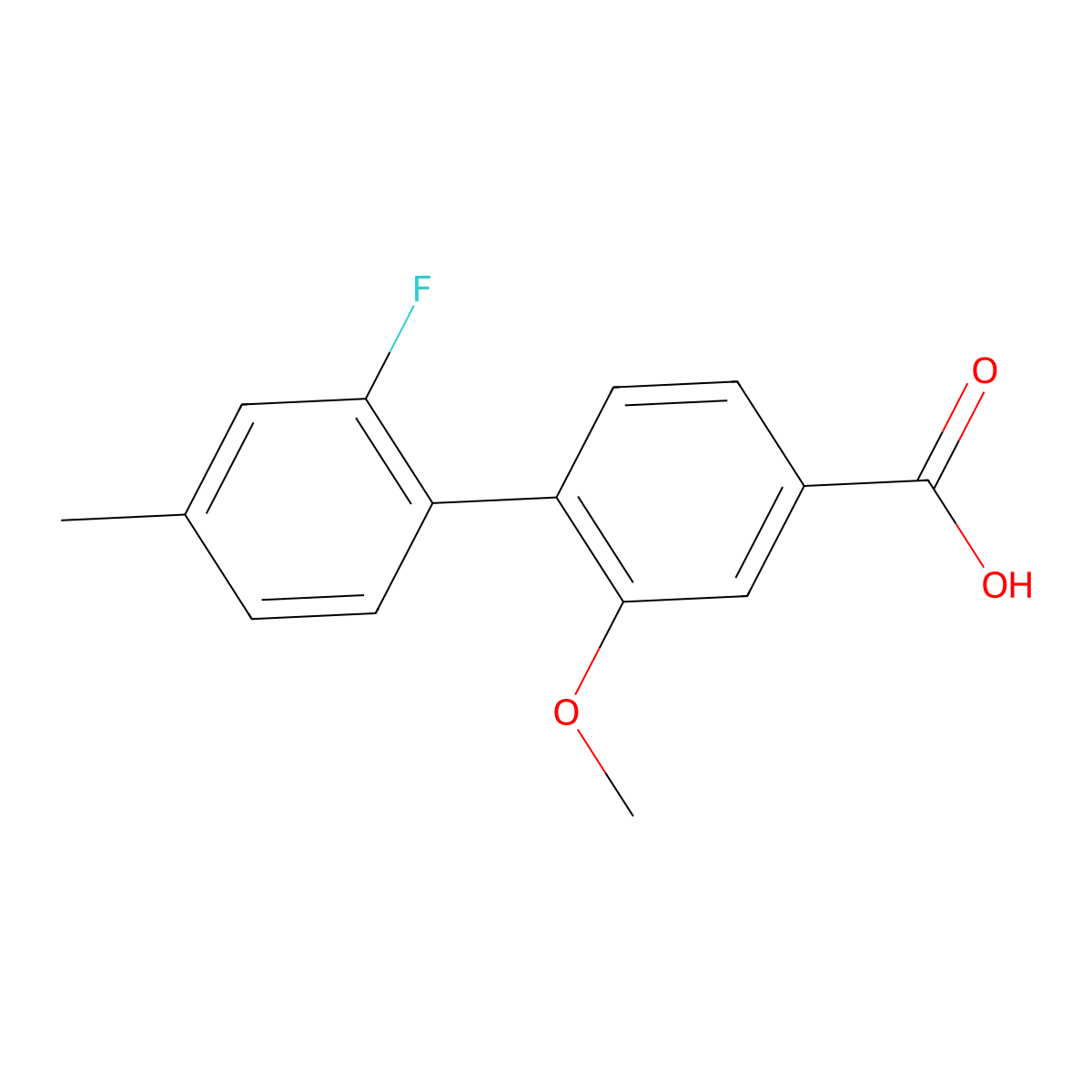 4-(2-Fluoro-4-methylphenyl)-3-methoxybenzoic acid molecular structure, CAS 1261987-04-5