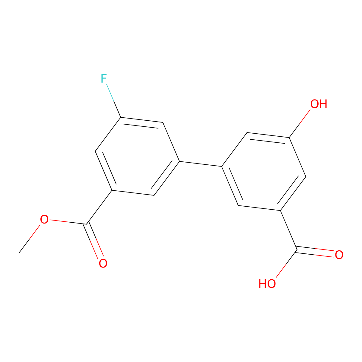 3-(3-Fluoro-5-methoxycarbonylphenyl)-5-hydroxybenzoic acid molecular structure, CAS 1261987-08-9