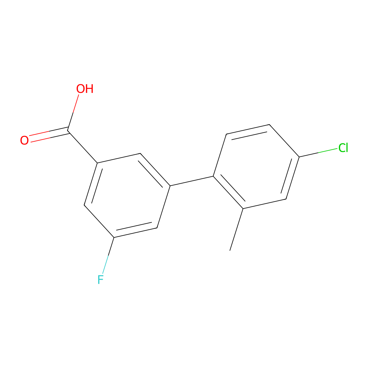 3-(4-Chloro-2-methylphenyl)-5-fluorobenzoic acid molecular structure, CAS 1261987-10-3