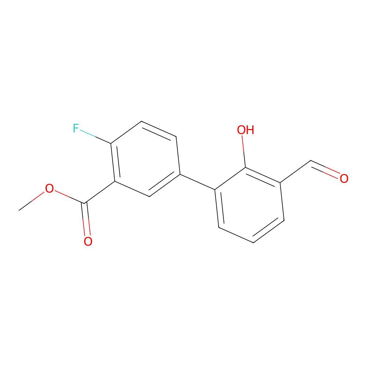 6-(4-Fluoro-3-methoxycarbonylphenyl)-2-formylphenol molecular structure, CAS 1261987-12-5