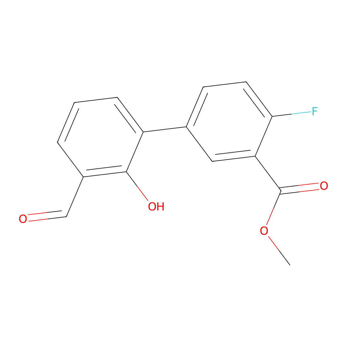 6-(4-Fluoro-3-methoxycarbonylphenyl)-2-formylphenol molecular structure, CAS 1261987-12-5