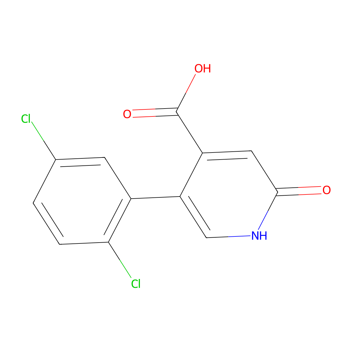 5-(2,5-Dichlorophenyl)-2-hydroxyisonicotinic acid molecular structure, CAS 1261987-19-2
