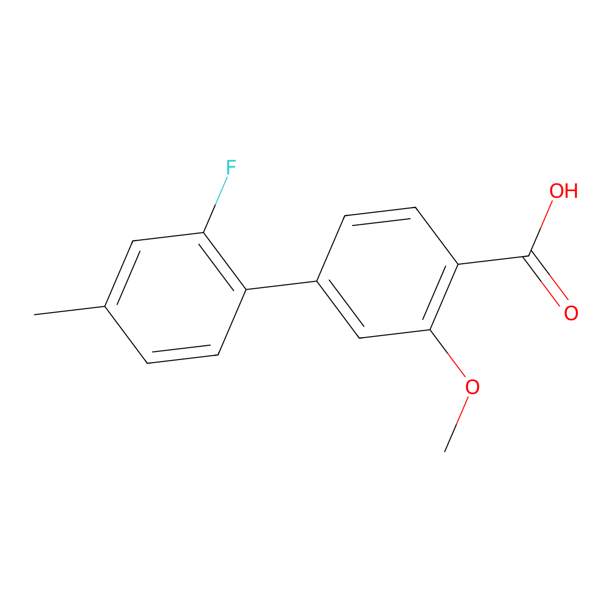 4-(2-Fluoro-4-methylphenyl)-2-methoxybenzoic acid molecular structure, CAS 1261987-20-5