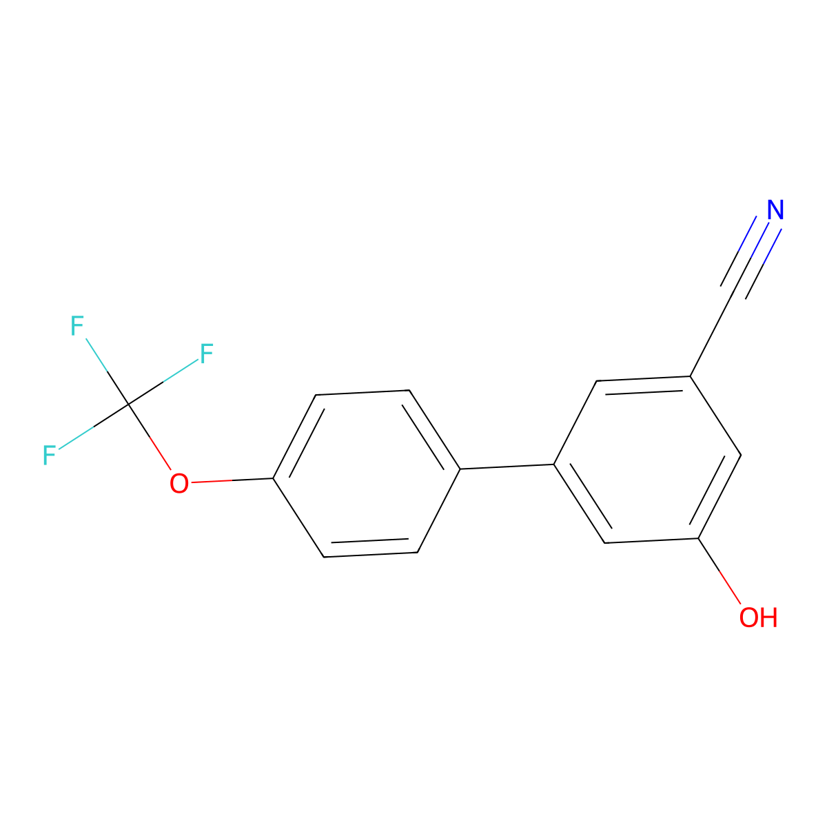 3-Cyano-5-(4-trifluoromethoxyphenyl)phenol molecular structure, CAS 1261987-22-7