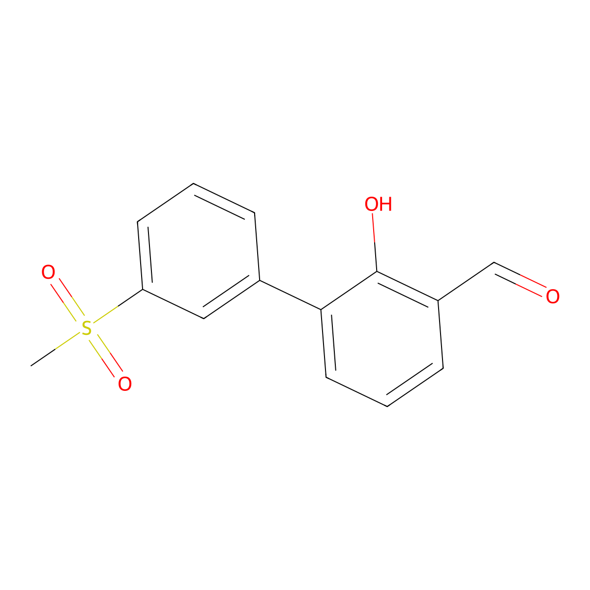2-Formyl-6-(3-methylsulfonylphenyl)phenol molecular structure, CAS 1261987-24-9