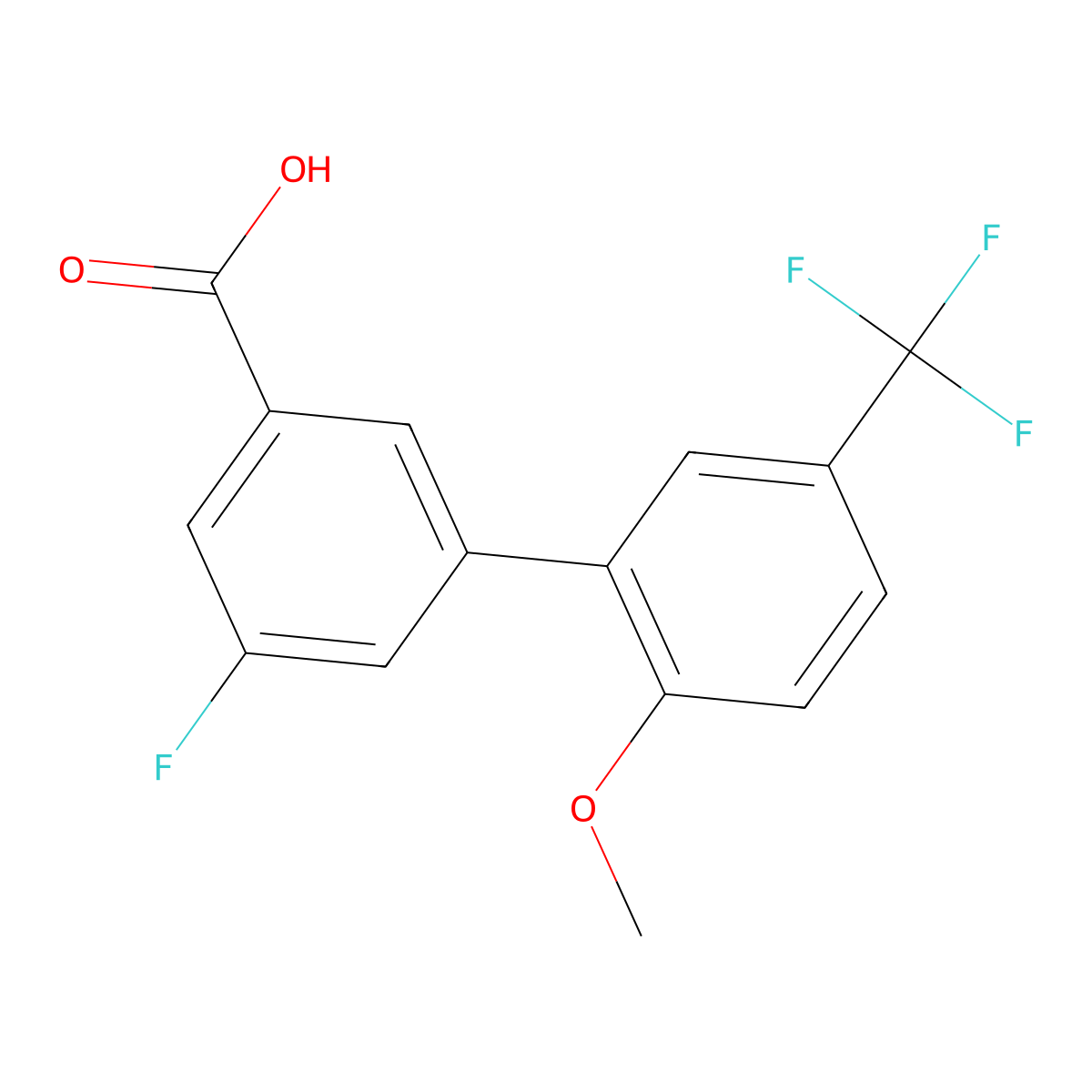 5-Fluoro-3-(2-methoxy-5-trifluoromethylphenyl)benzoic acid molecular structure, CAS 1261987-26-1