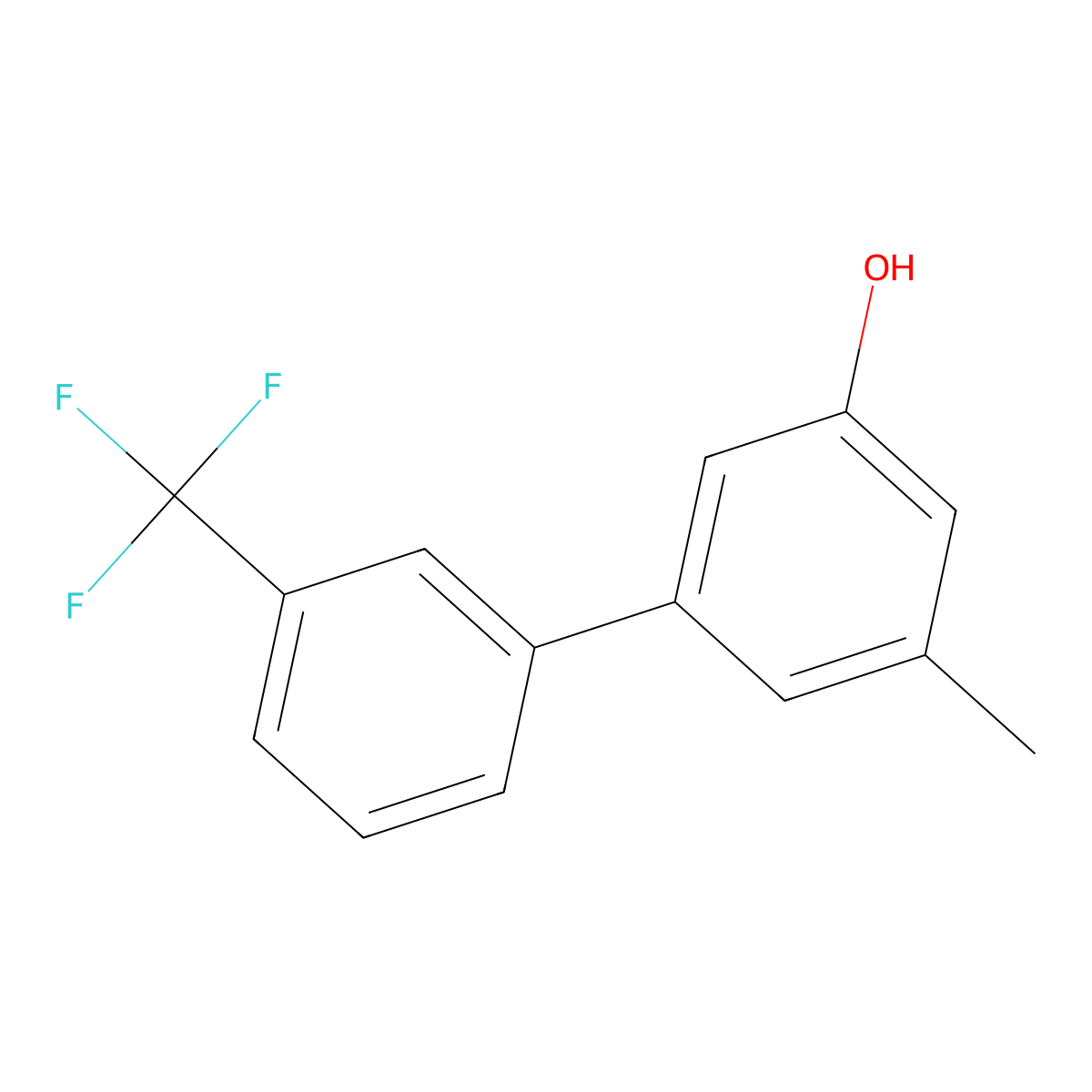 3-Methyl-5-(3-trifluoromethylphenyl)phenol molecular structure, CAS 1261987-41-0