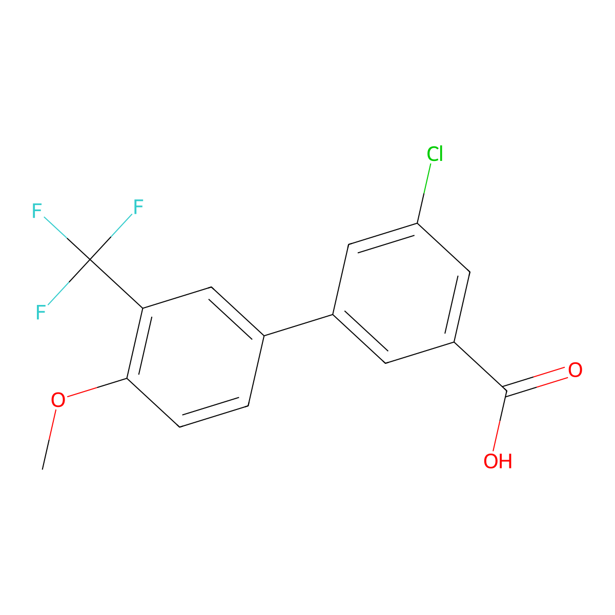 5-Chloro-3-(4-methoxy-3-trifluoromethylphenyl)benzoic acid molecular structure, CAS 1261987-53-4
