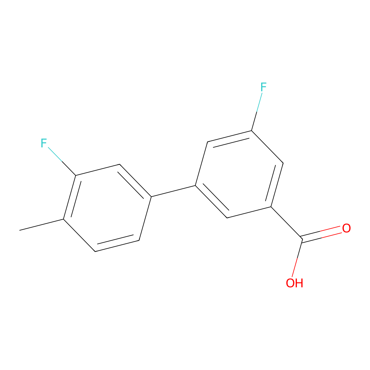 5-Fluoro-3-(3-fluoro-4-methylphenyl)benzoic acid molecular structure, CAS 1261987-60-3
