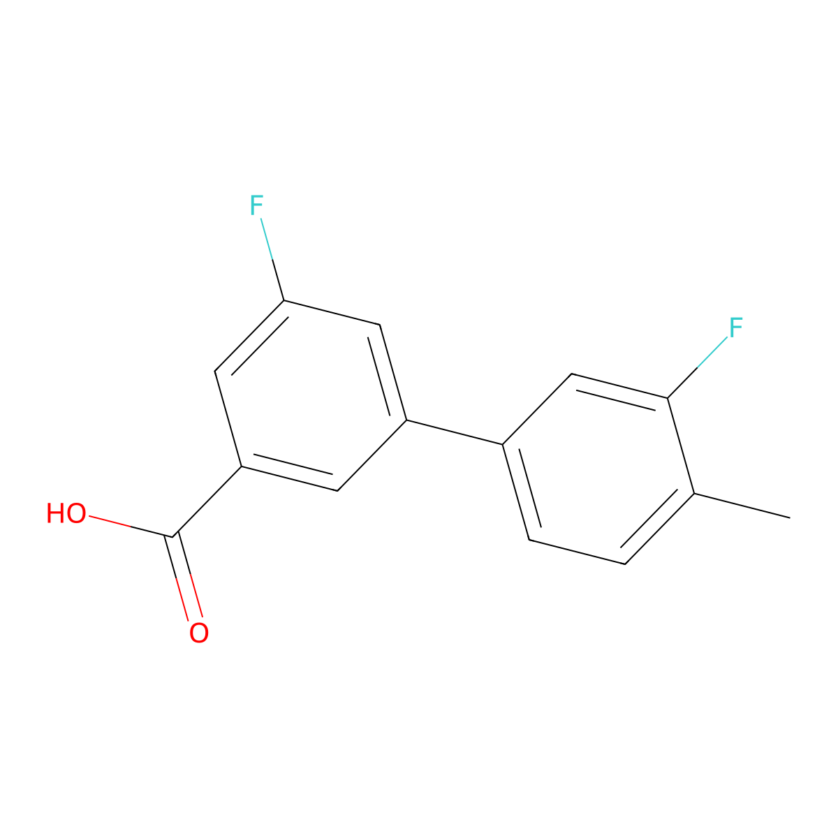 5-Fluoro-3-(3-fluoro-4-methylphenyl)benzoic acid molecular structure, CAS 1261987-60-3