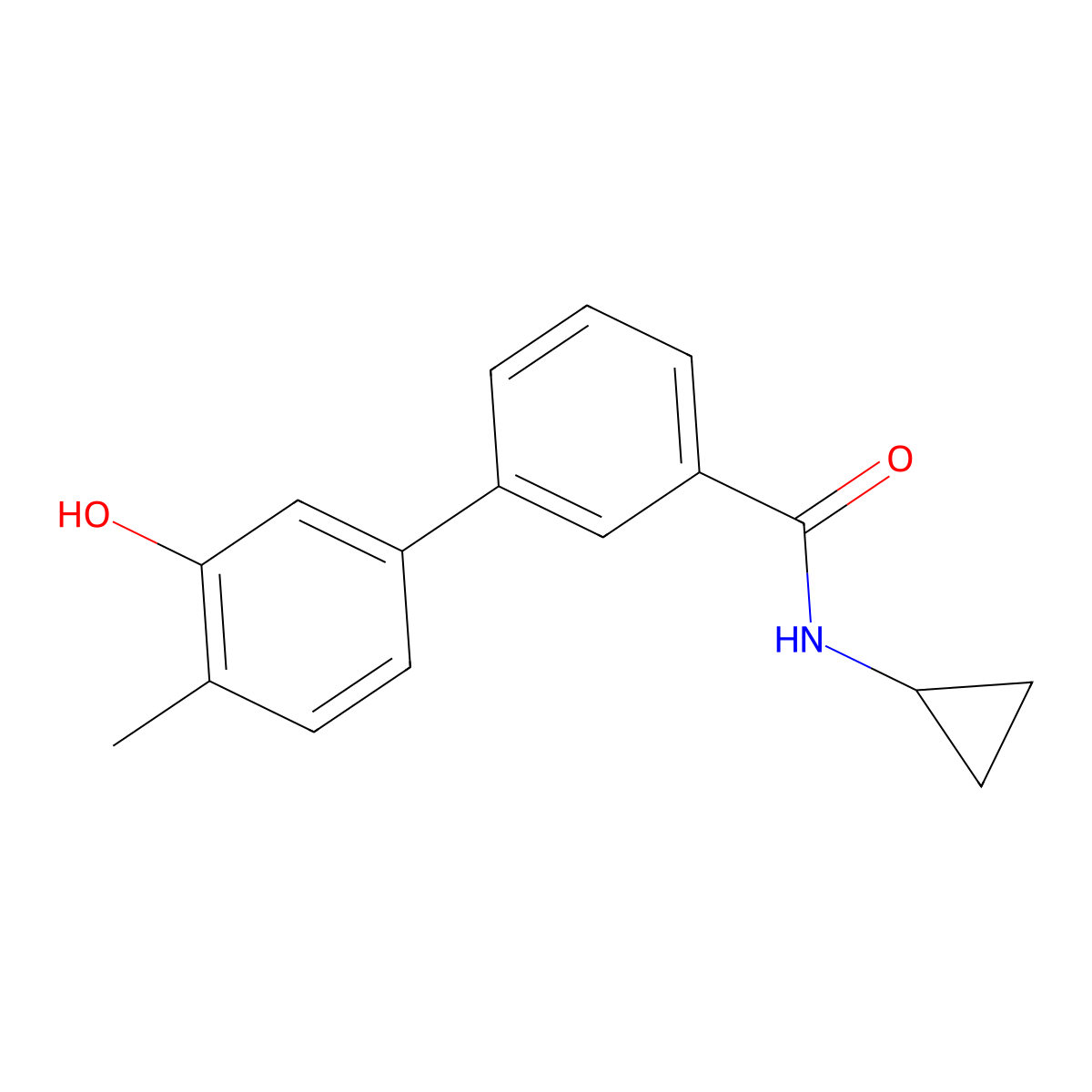5-[3-(Cyclopropylaminocarbonyl)phenyl]-2-methylphenol molecular structure, CAS 1261987-64-7