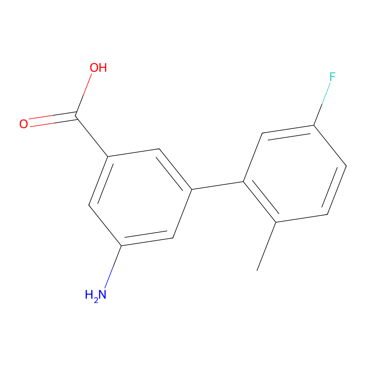 3-Amino-5-(5-fluoro-2-methylphenyl)benzoic acid molecular structure, CAS 1261987-82-9