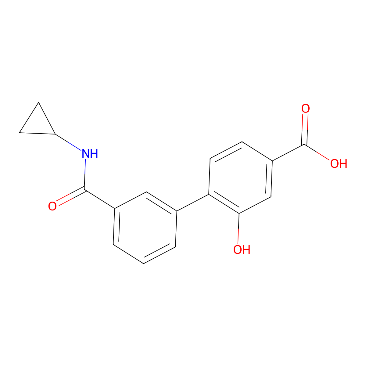 4-[3-(Cyclopropylaminocarbonyl)phenyl]-3-hydroxybenzoic acid molecular structure, CAS 1261987-83-0