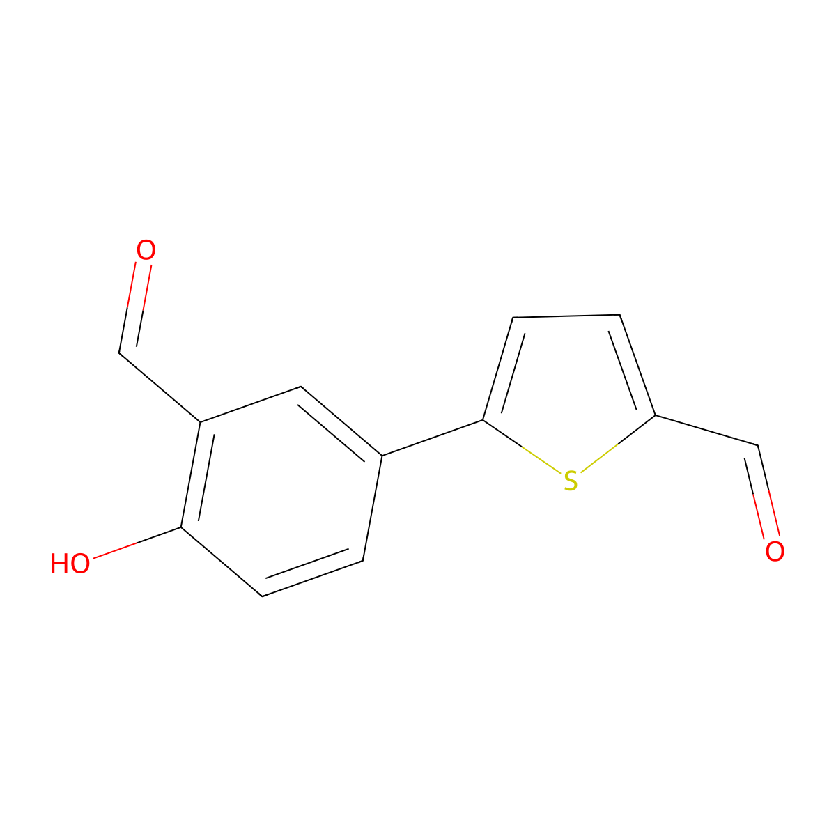5-(3-Formyl-4-hydroxyphenyl)thiophene-2-carbaldehyde molecular structure, CAS 1261987-91-0
